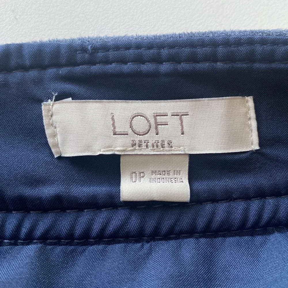 Loft faux suede Gray/blue skirt 0P - Picture 3 of 4